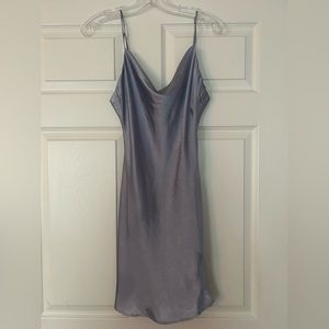 Light Blue Satin Slip Dress